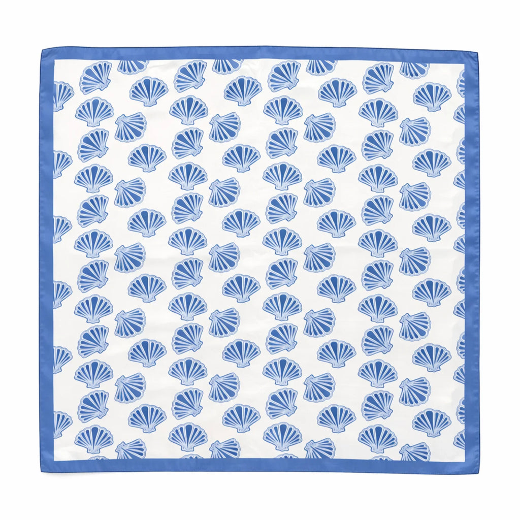 Shell Print Square Scarf – Coastal Neck & Hair Scarf – image 3