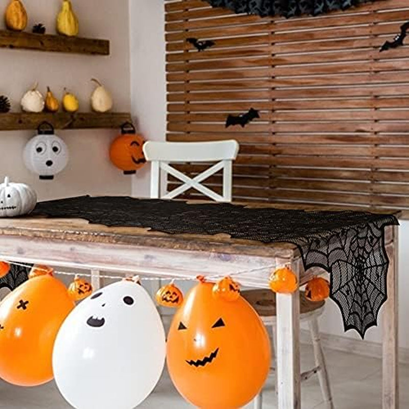 Halloween Table Runner – Black Lace Spider Web, 18 x 72 in – image 5