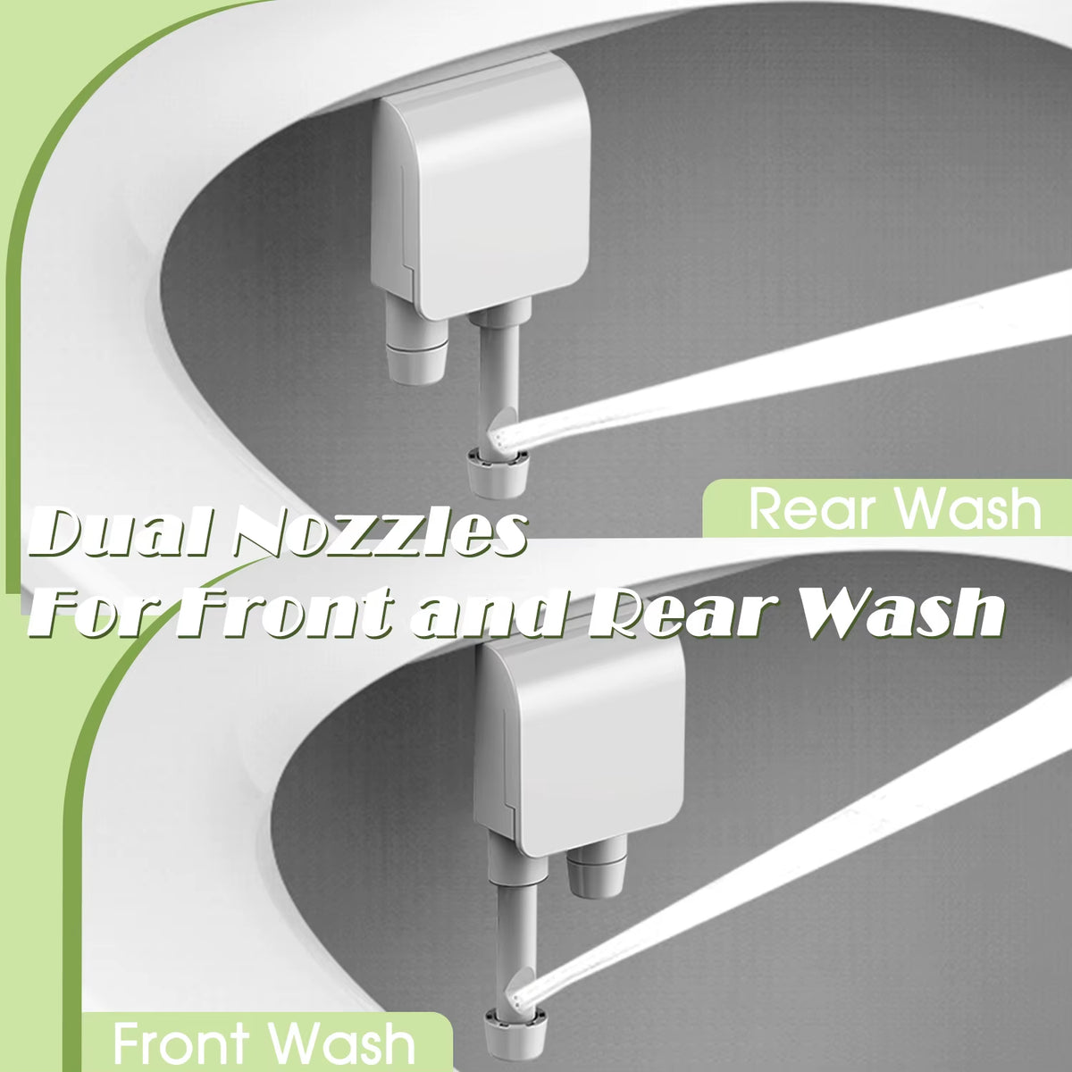 Bidet Attachment Ultra-Slim Non-Electric, Dual Retractable Nozzles – image 5