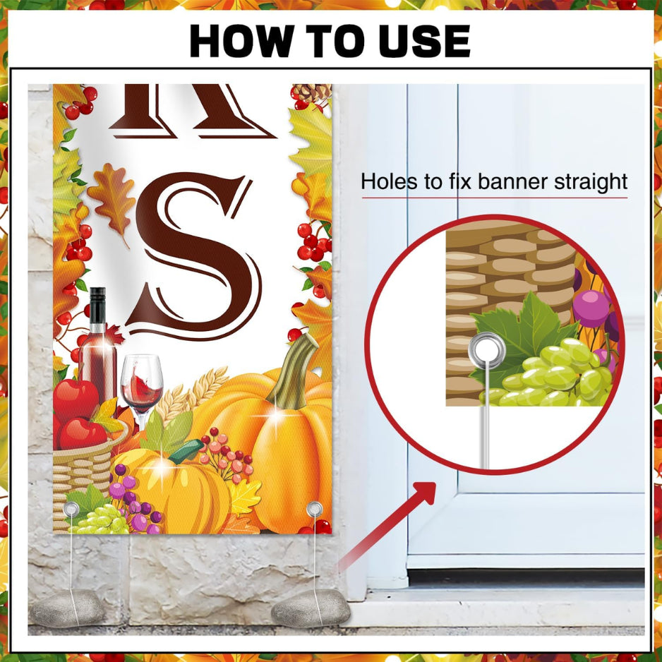 Happy Thanksgiving Door Cover and Porch Banner Set, 3 Pieces – image 3