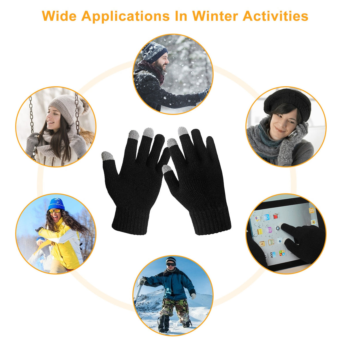 Touchscreen Winter Gloves – Unisex Warm Knit Gloves – image 7