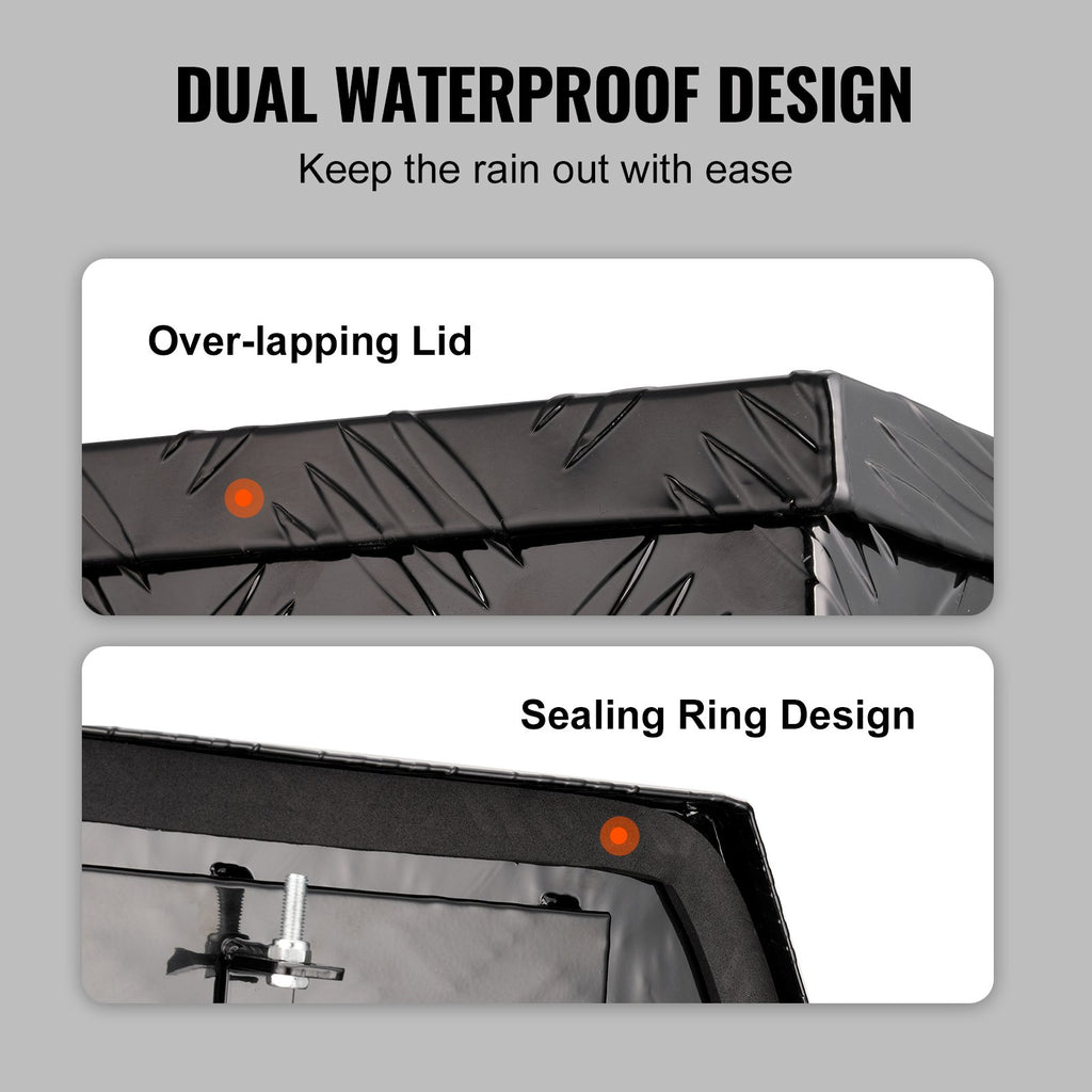 Truck Trailer Tongue Box, Aluminum Diamond Plate 33 x 19 x 18 in