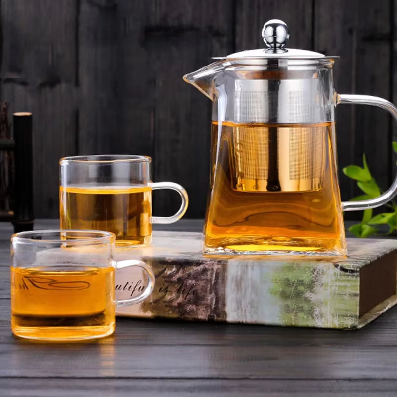 Glass Teapot with Infuser - Heat-Resistant Loose Leaf Tea Pot – image 3