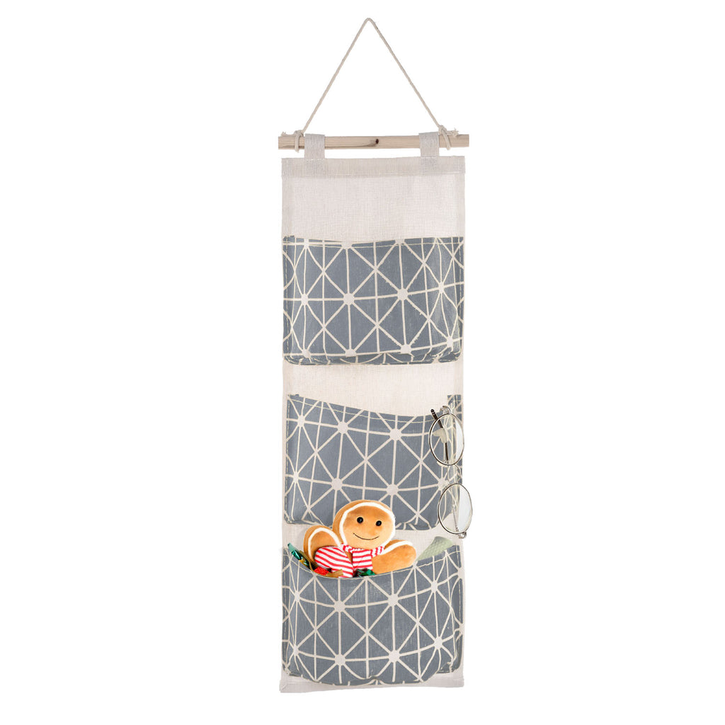 Hanging Wall Organizer - 3-Pocket Linen Door & Closet Storage Bag – image 8