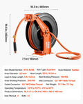 Retractable Air Hose Reel 1/2 in x 50 ft Rubber Hose, Double Arm – image 1