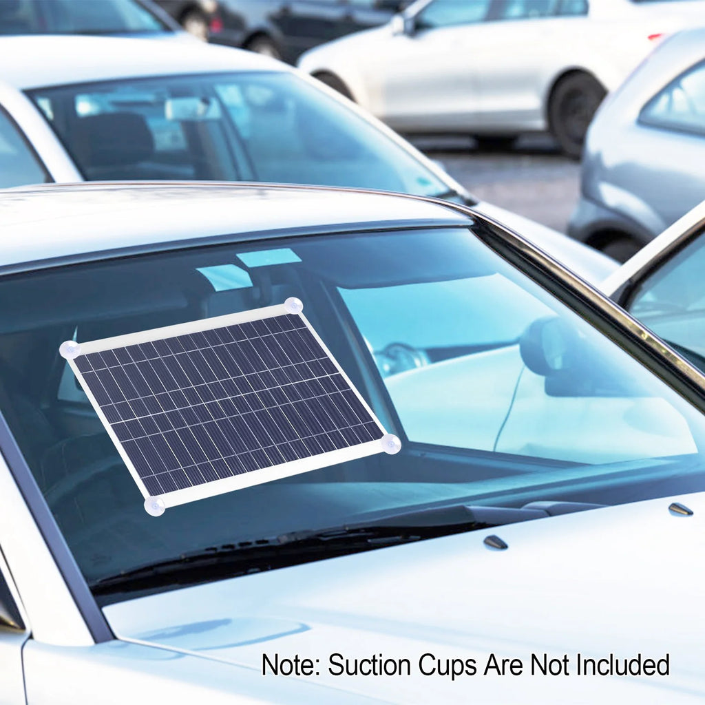 Solar Battery Charger 12V 25W Panel with Dual USB and Clips – image 10