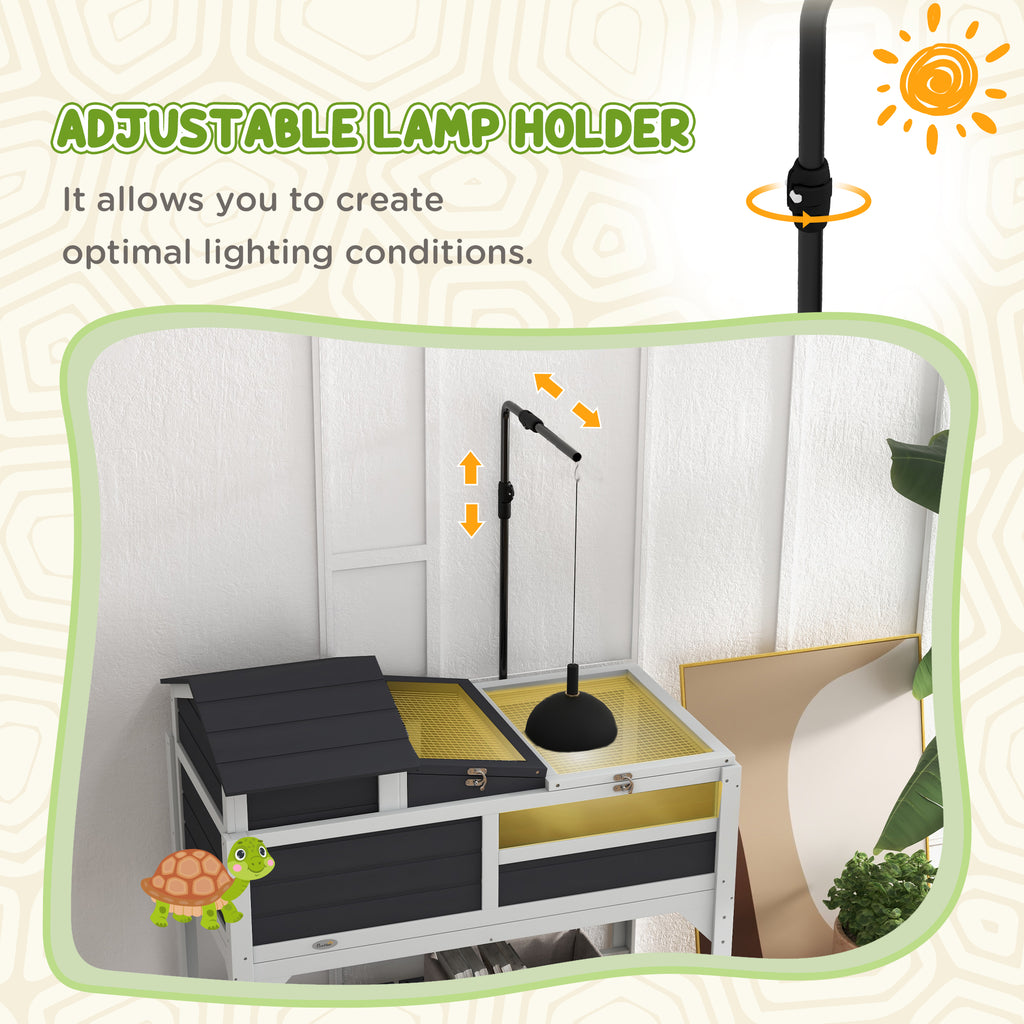 Tortoise Enclosure with Adjustable Lamp Holder, Ramp and Storage Shelf – image 5
