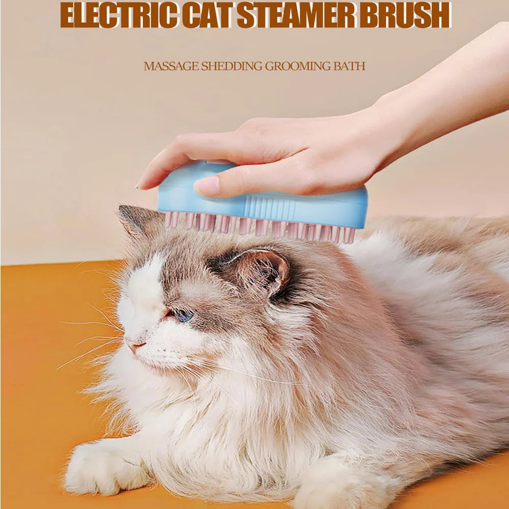 Pet Steam Grooming Brush Rechargeable Paw Shape Deshedding Comb – image 8