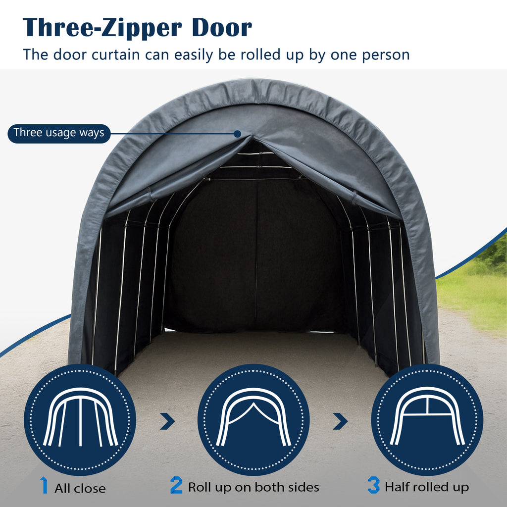 Heavy-Duty 12 x 20 ft Carport, Snow & Wind Resistant Steel Frame Garage – image 3