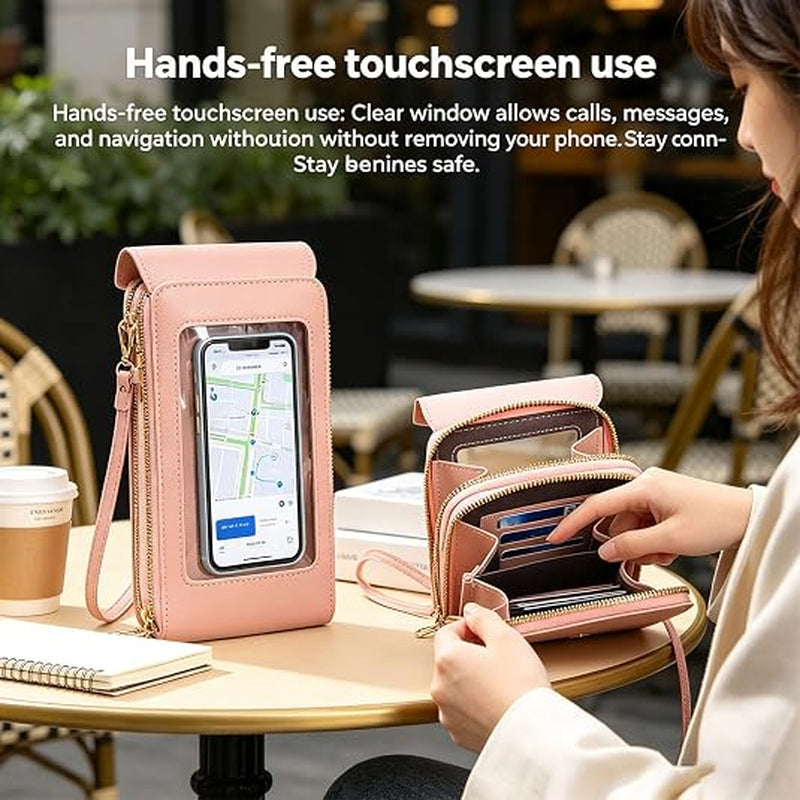 Touchscreen Phone Crossbody Bag, Anti-Theft PU Leather Mini Purse – image 5
