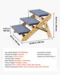 Foldable 3-Step Wooden Dog Stairs for Beds & Sofas, 150 lb