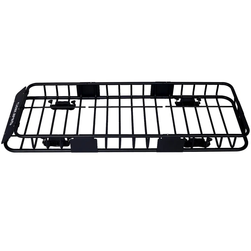 Rooftop Cargo Carrier Basket 64 Inch Steel Roof Rack with Straps – image 1
