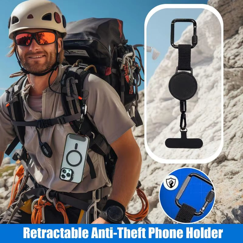 Retractable Phone Tether – Anti-Drop Lanyard with Carabiner – image 5