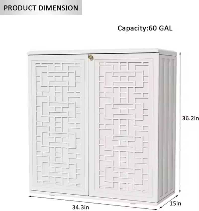 10 Cubic Feet Modern Simple Plastic Outdoor Patio School Living Room Storage Cabinet with 1 Panel