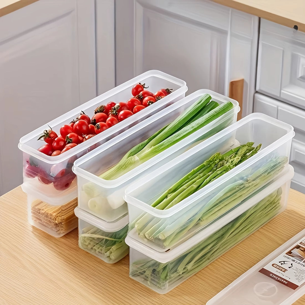 Produce Storage Containers – Long Fridge Boxes for Herbs and Veggies – image 2