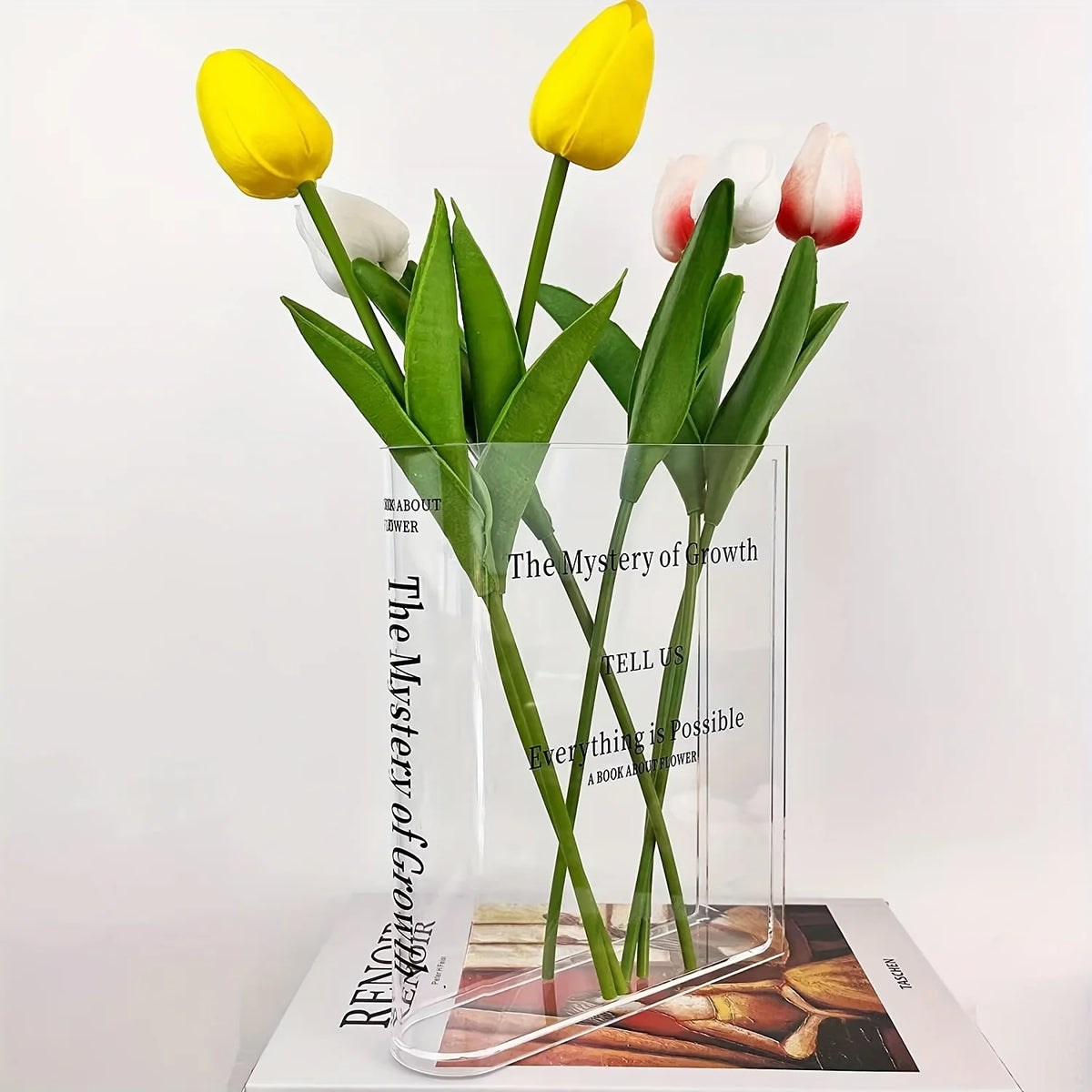 Clear Acrylic Book Vase - Bookshelf Flower Vase, Book Lover Gift – image 2