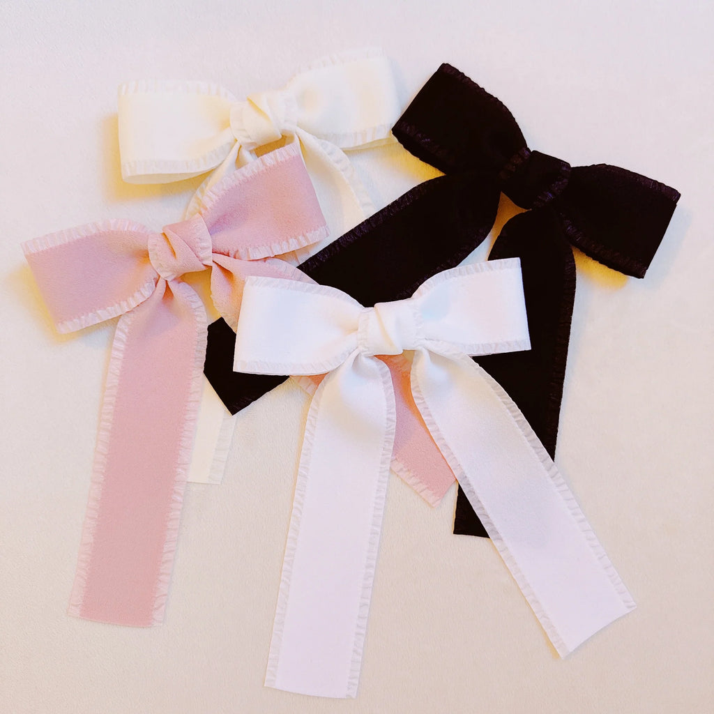 Bow Hair Clip Set – 2 Pack, Black & White
