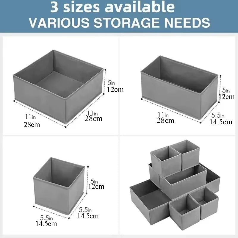 Clothes Storage Boxes – 3-Piece Foldable Drawer Organizers – image 3