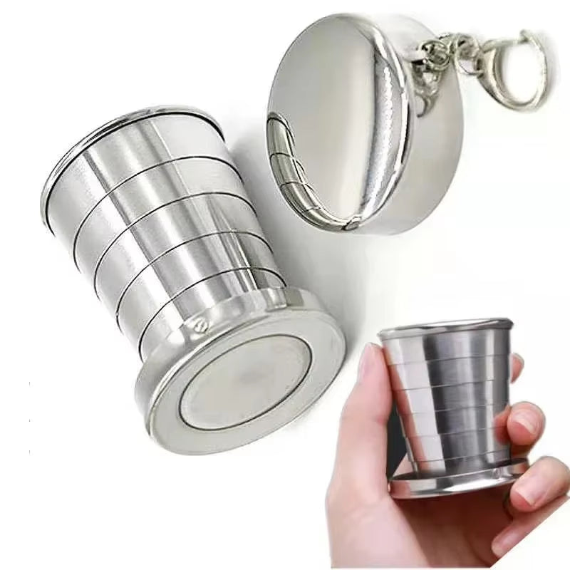 Folding Camping Cup, Stainless Steel Collapsible Travel Cup – image 2