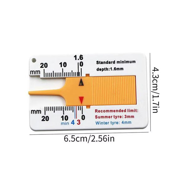 Tire Tread Depth Gauge 0-20mm Slide Ruler for Cars & Trucks