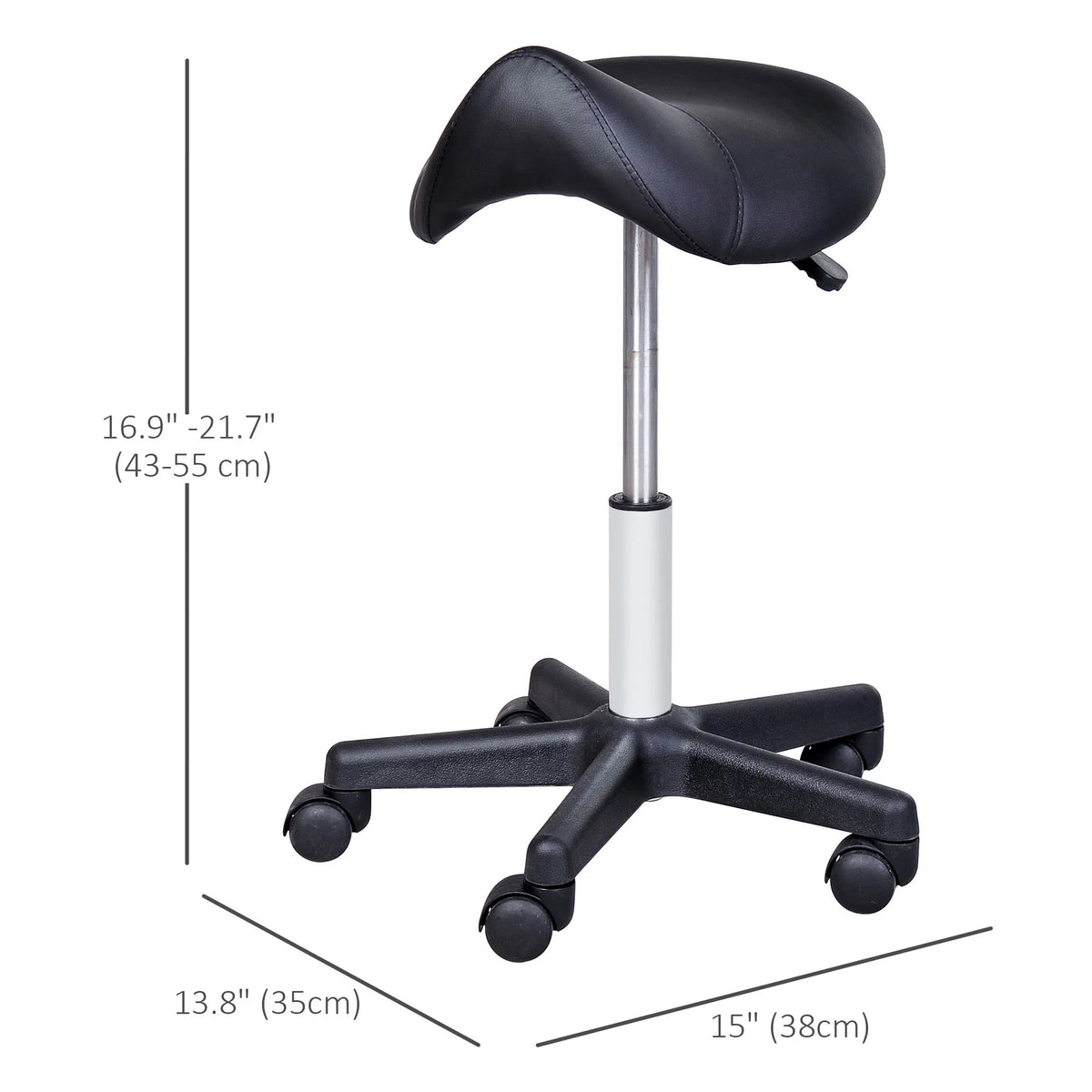Low Height Hydraulic Saddle Stool for Facial and Lash Work Black – image 3