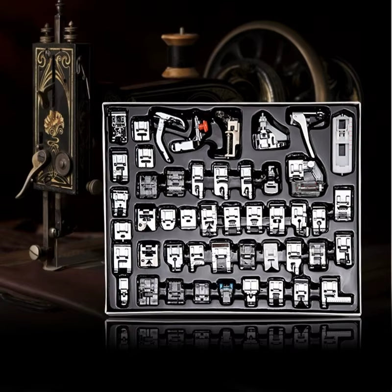 32-Piece Sewing Machine Presser Foot Set for Quilting and Hemming – image 3