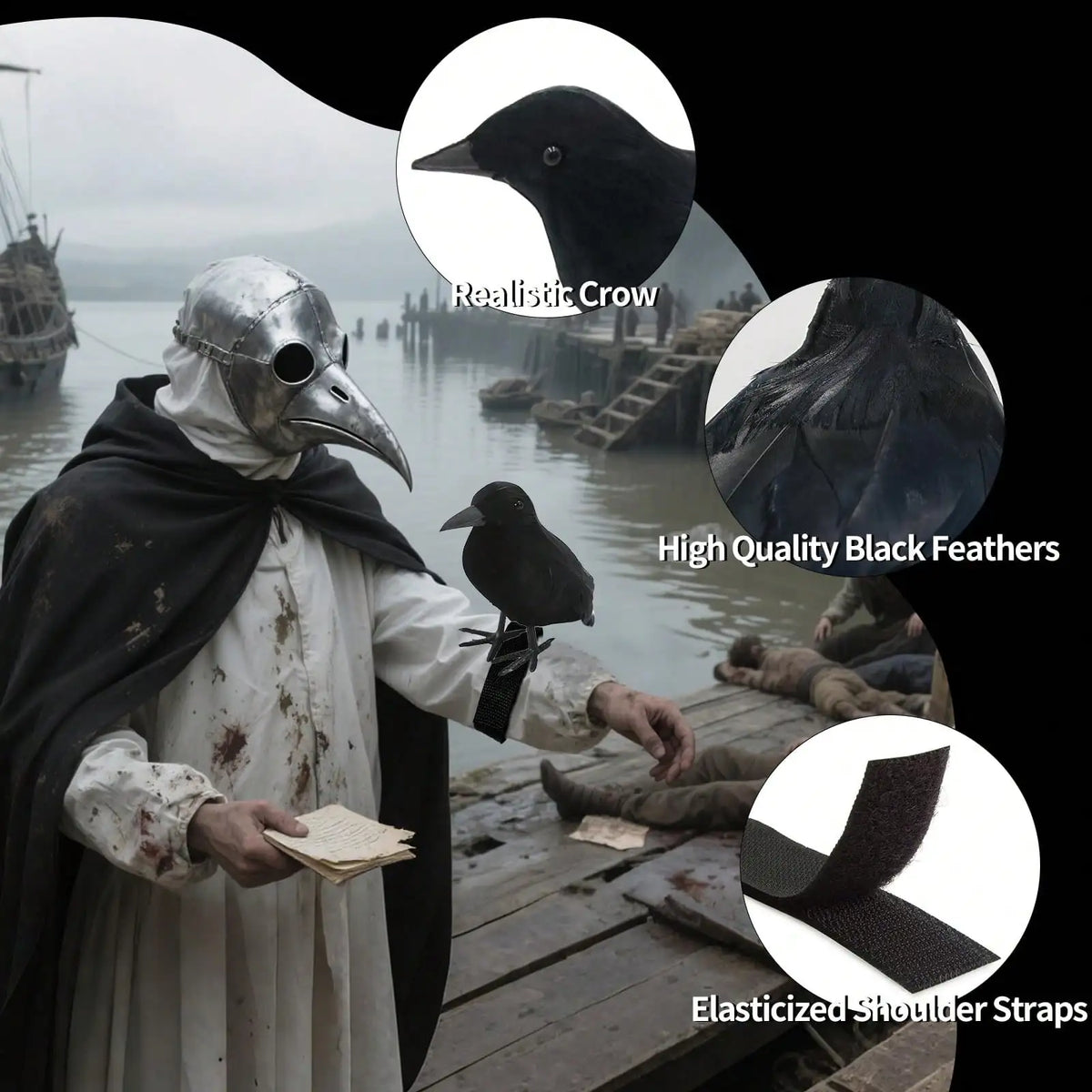 Realistic Halloween Crow Decoration – image 4