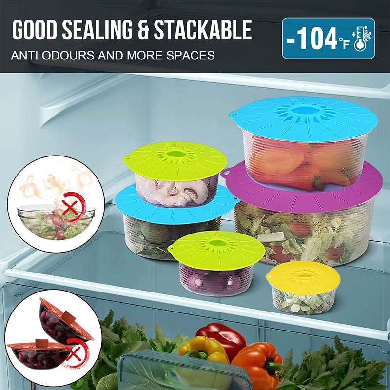 Silicone Stretch Lids - 5 Pack Reusable Bowl & Microwave Covers – image 3