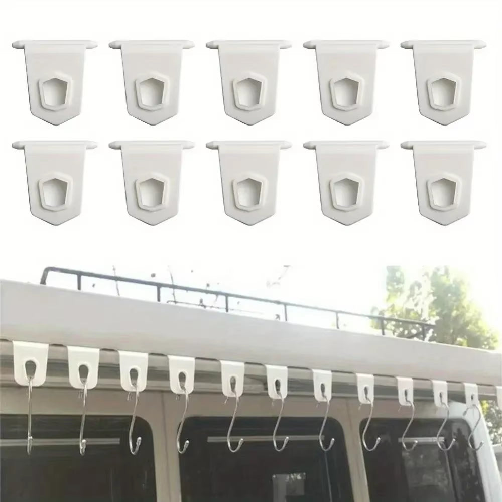 RV Awning Hooks - 10-Pack Awning Rail Clothes and Light Hangers – image 3