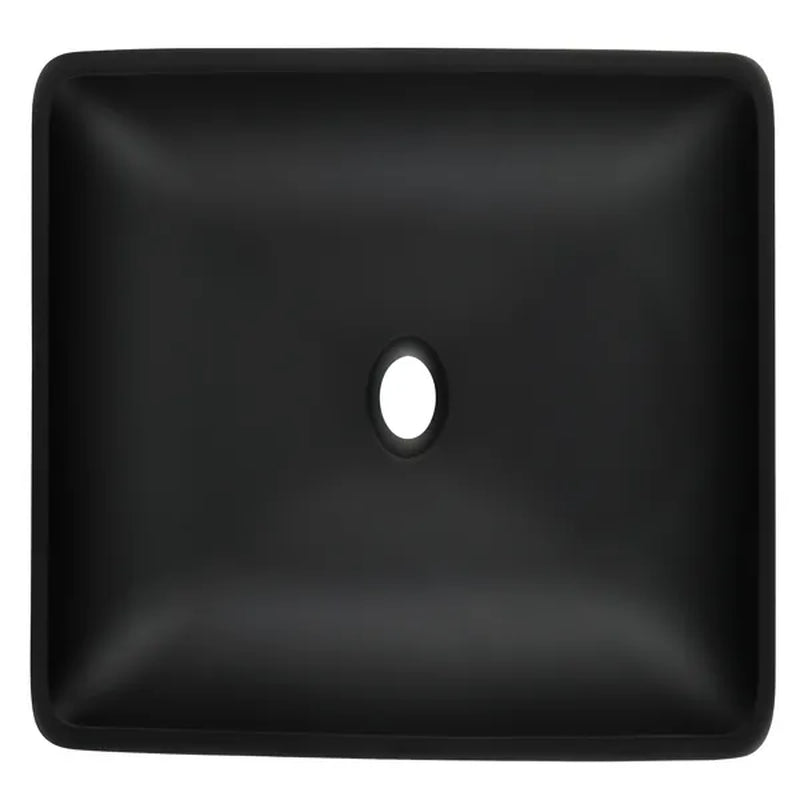 Black Glass Rectangular Vessel Sink with Faucet and Pop-Up Drain Set – image 4