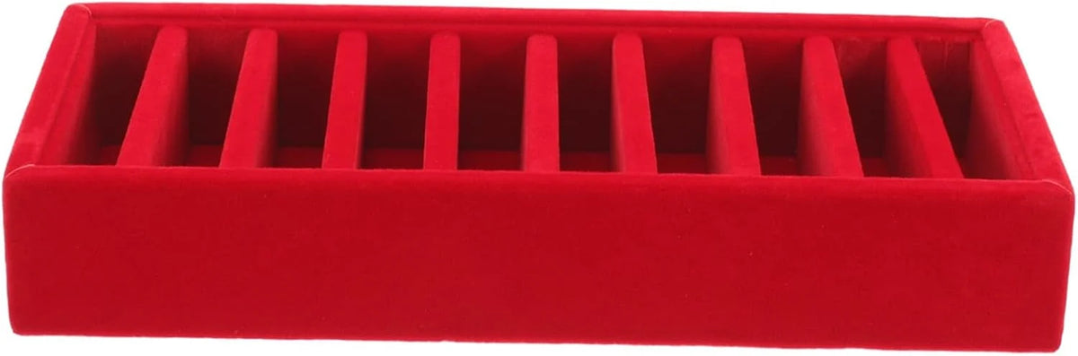 Ribbon Storage Box, Red Craft Organizer with Compartments – image 9