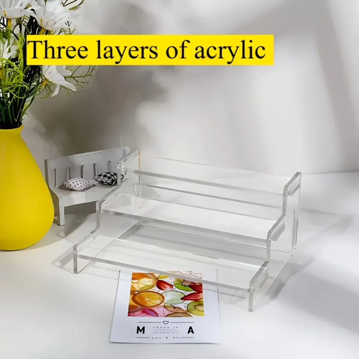 Acrylic Display Stand – 3-Tier Clear Makeup and Jewelry Riser – image 2