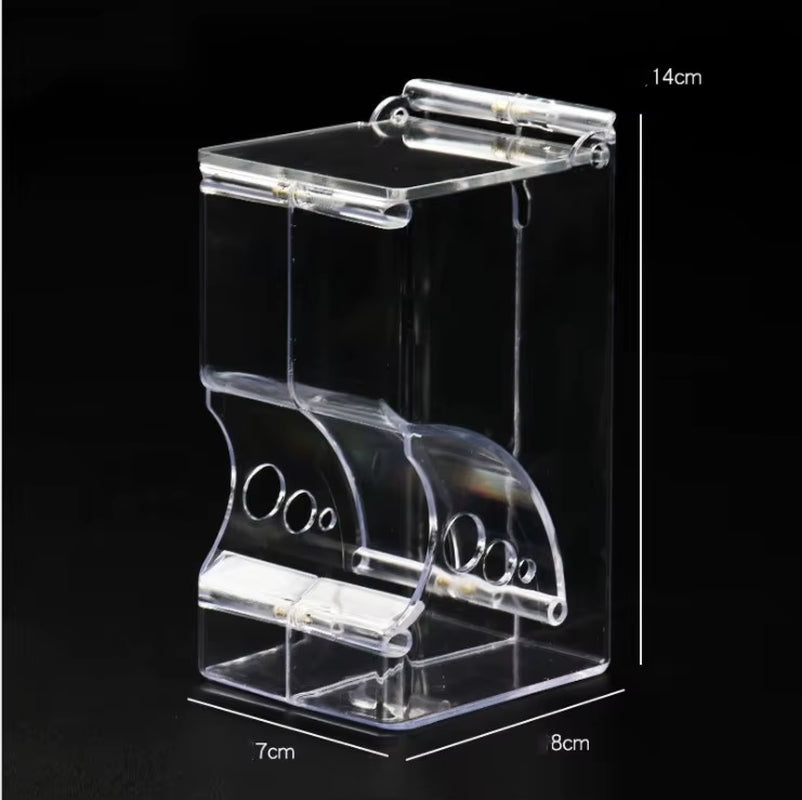 Hamster Feeder, Clear Hanging Food Dispenser for Small Pet Cages
