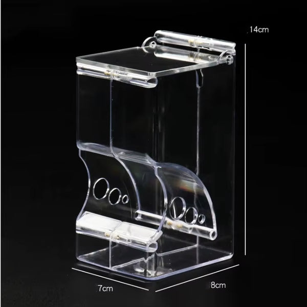 Hamster Feeder, Clear Hanging Food Dispenser for Small Pet Cages