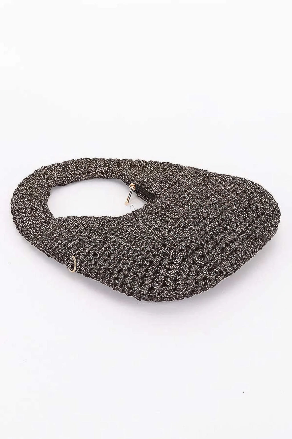 Crochet Woven Hobo Bag with Detachable Chain Strap – image 5