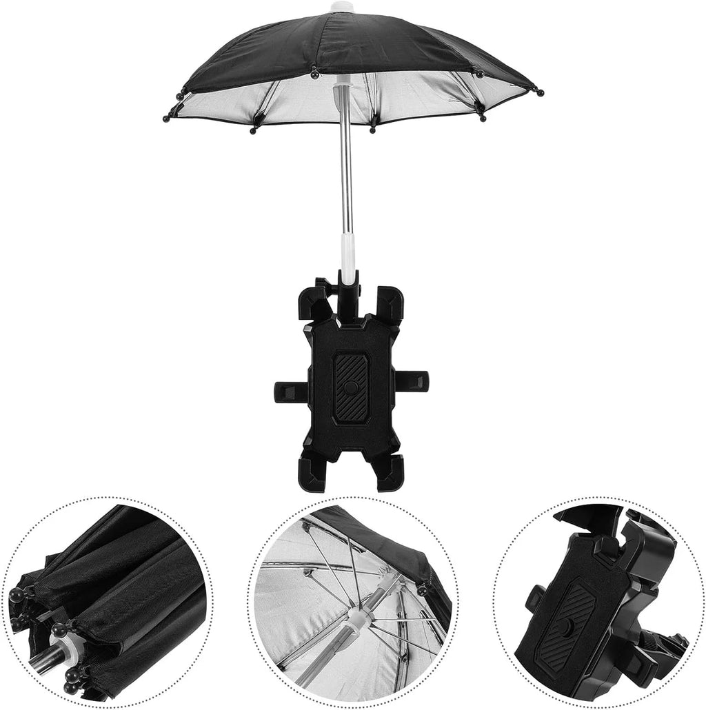 Bike Phone Mount with Umbrella Shade, Waterproof Handlebar Holder – image 7