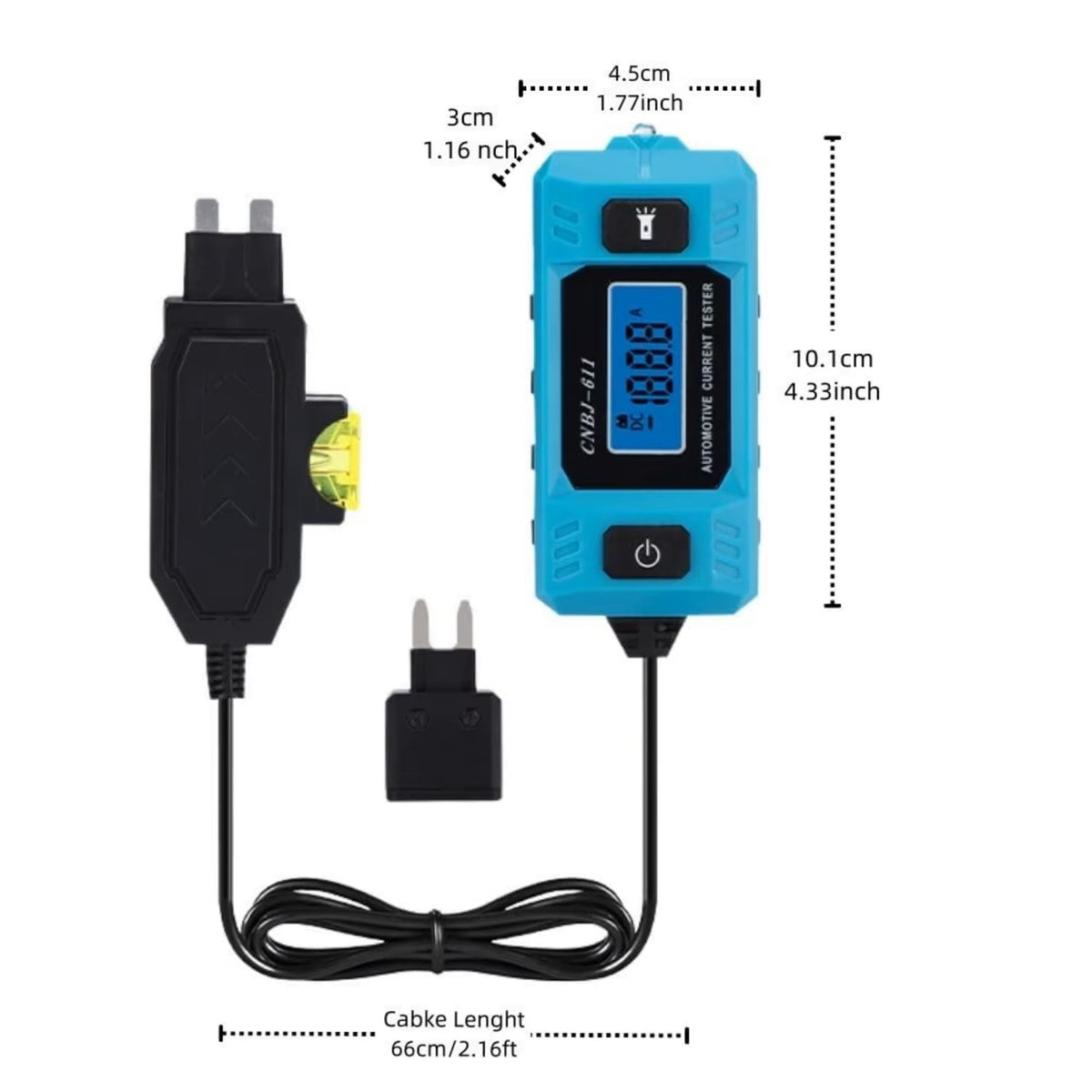 Automotive Fuse Current Tester 12V, 0.01-19.99A Parasitic Draw Meter – image 6
