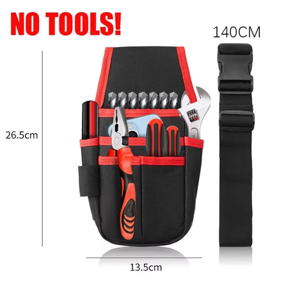 Electrician Tool Pouch with Belt, 8-Pocket Oxford Waist Tool Holder – image 7