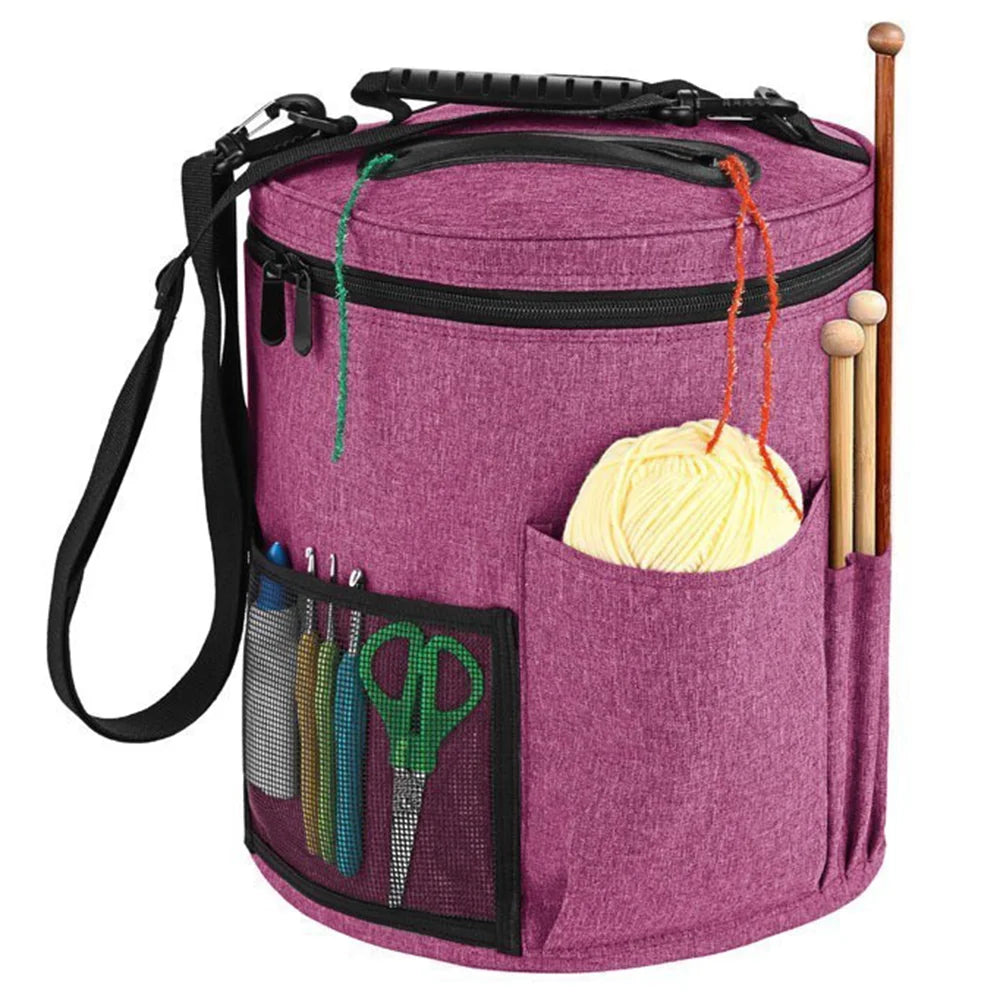 Yarn Storage Bag Large Crochet Tote with Yarn Holes and Shoulder Strap – image 9