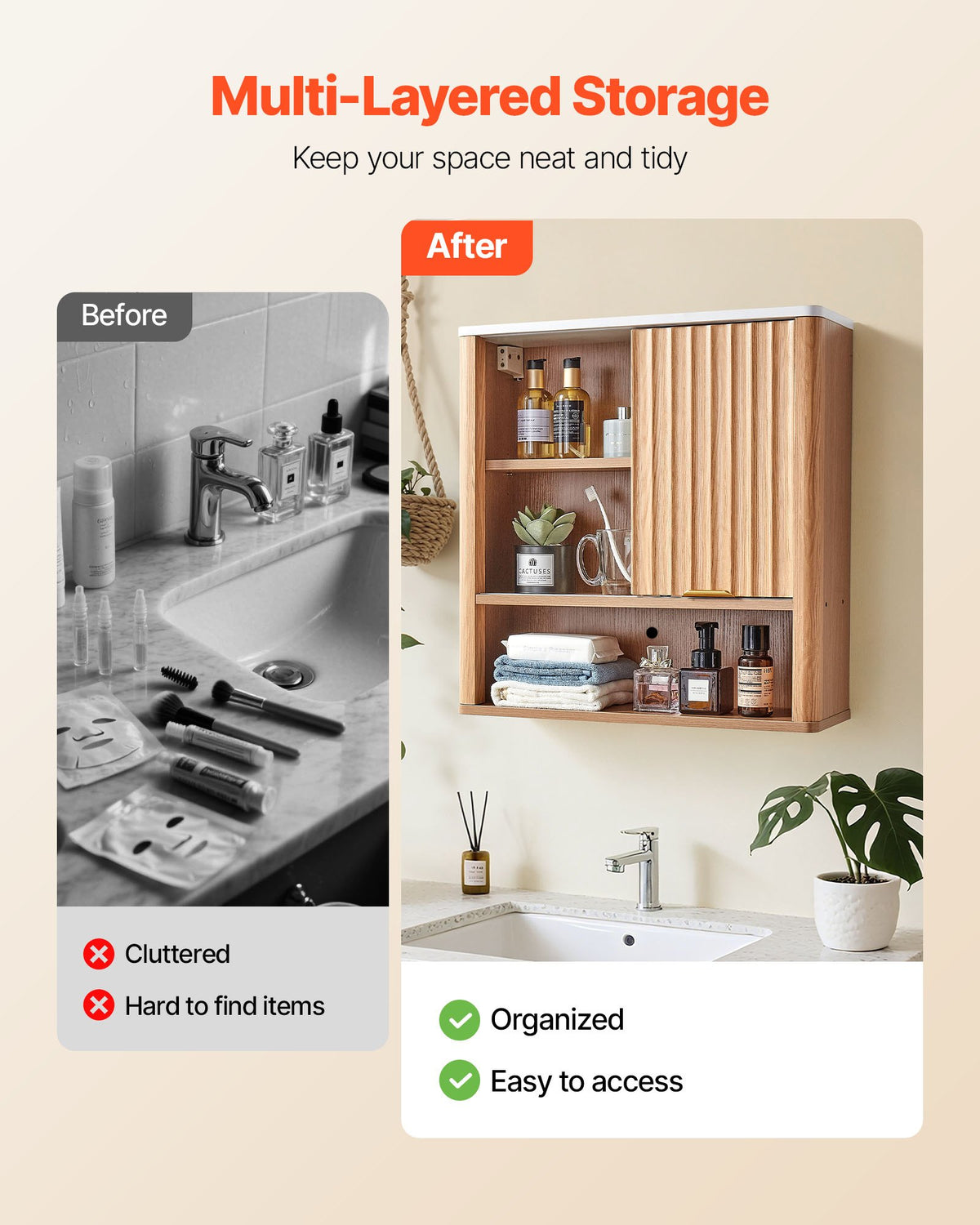 Wall Mounted Bathroom Cabinet with Door and Adjustable Shelf – image 3