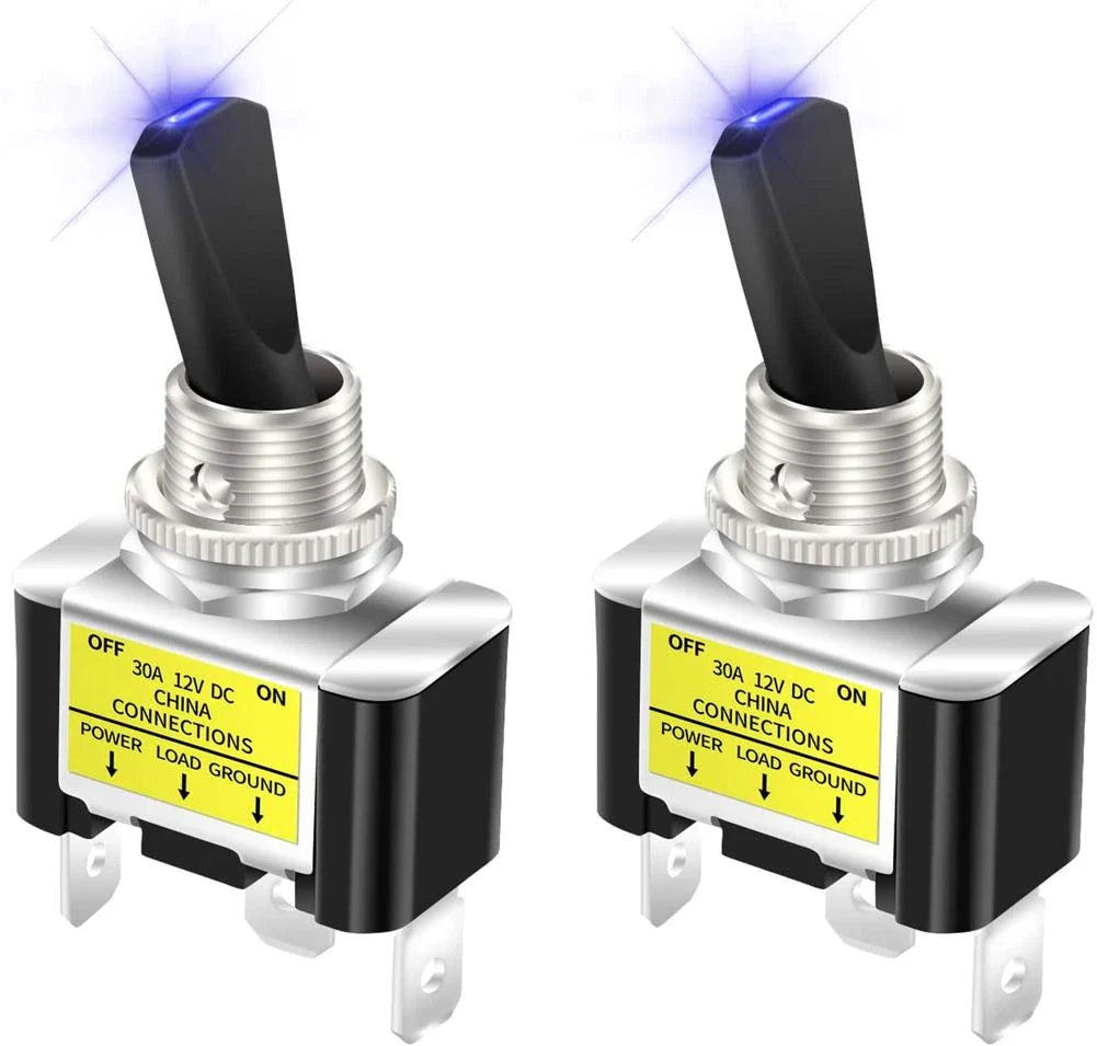 LED Rocker Switch, 12V 30A Toggle On/Off, 3-Pack, Blue – image 13