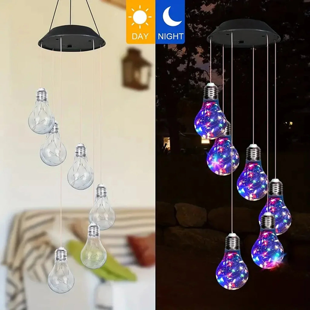 Solar Wind Chime Lights - 6 LED Color Changing Hanging Garden Lights