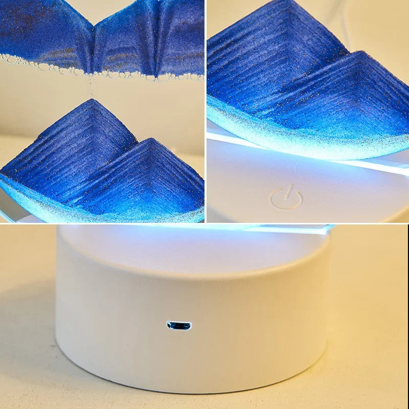 3D Moving Sand Art Lamp – 16-Color Hourglass Night Light – image 2