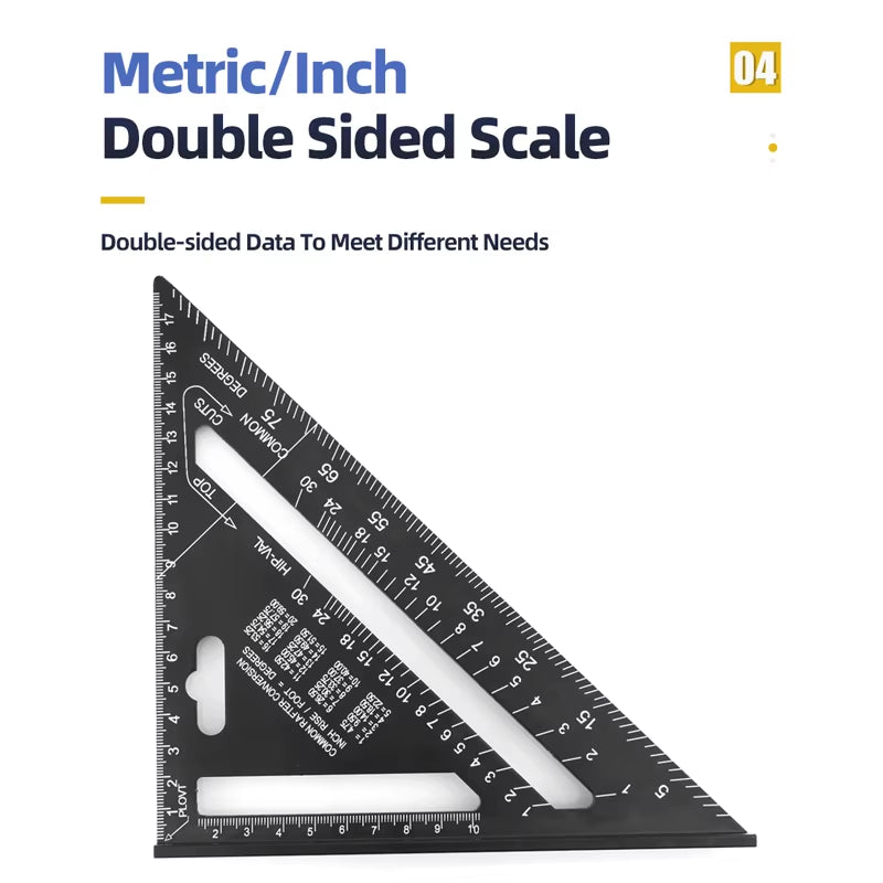 Aluminum Speed Square 7 Inch – Carpenter Triangle Ruler – image 3