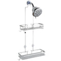Hanging Shower Caddy, Anti-Swing Organizer with 4 Hooks