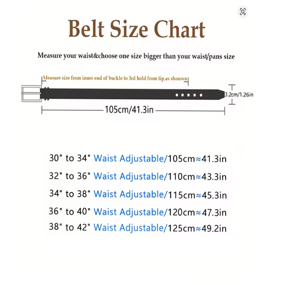 Leather Belt for Men – Cowhide Pin Buckle Dress Belt, 1 3/8 in – image 7