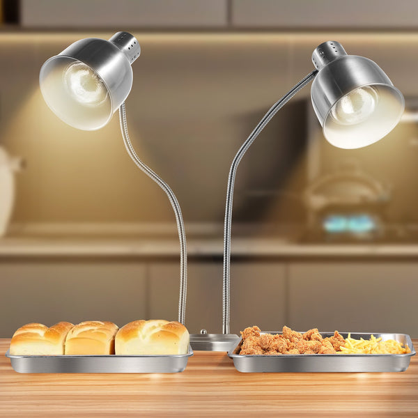 Commercial Food Heat Lamp, 2-Head Stainless Steel Buffet Warmer Lamp – image 1