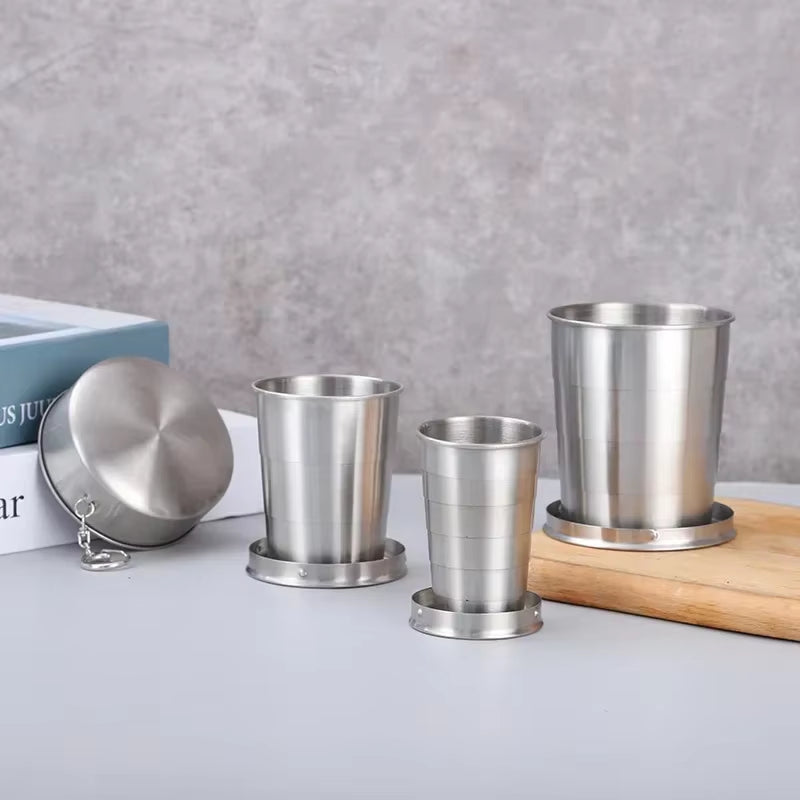 Folding Camping Cup, Stainless Steel Collapsible Travel Cup – image 6