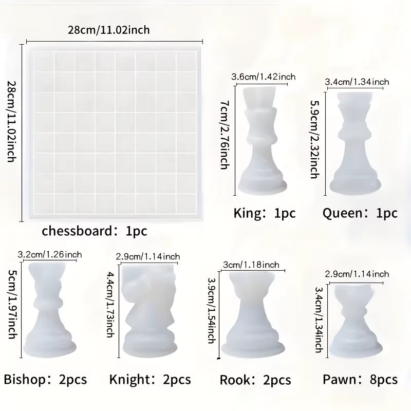 Chess Set Resin Silicone Mold with Chessboard Mold – image 5