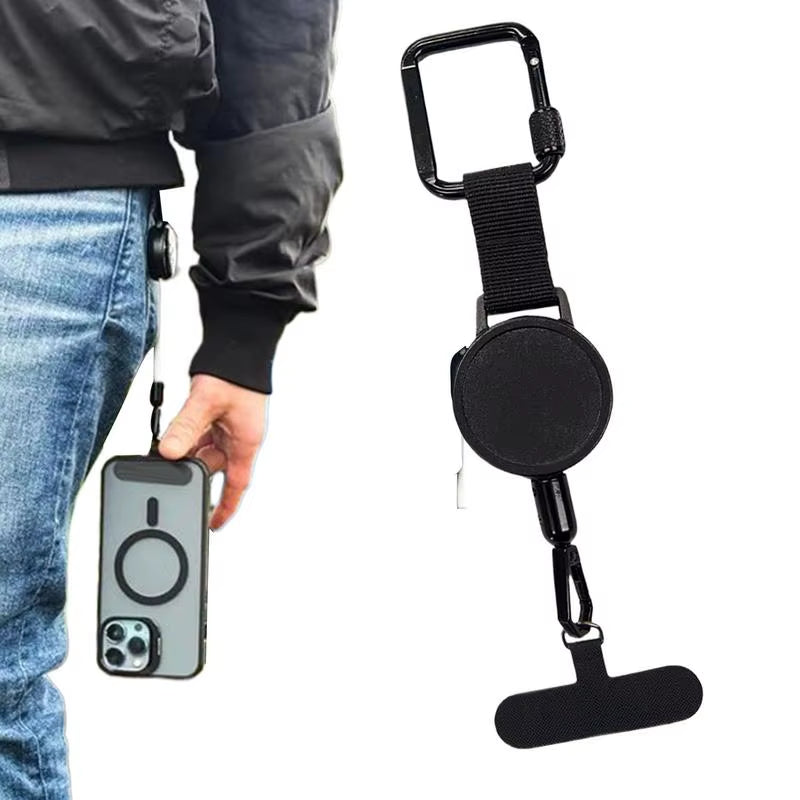 Retractable Phone Tether – Anti-Drop Lanyard with Carabiner – image 2